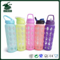 Food grade brosilicate glass bottle with customized silicone sleeve